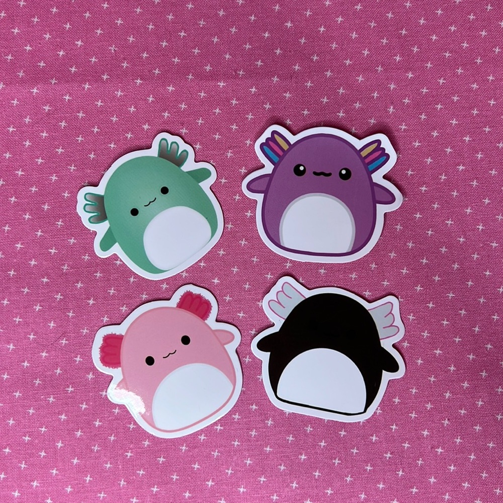 Squishmallow Stickers Axolotl 4 Stickers